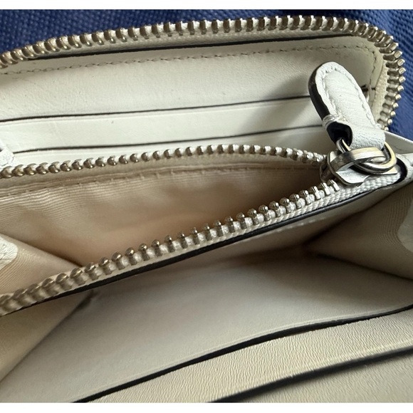 LRL Lauren Ralph Lauren embroidered leather zip wallet White Green Multicolor - Picture 7 of 16